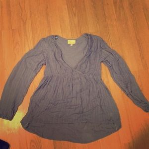 Blue gauze peasant top